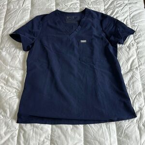 Figs Blue Short Sleeve Tee